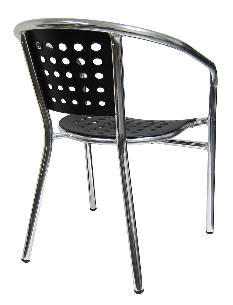 aluminum outdoor retaurant poly resin plastic arm chair 2