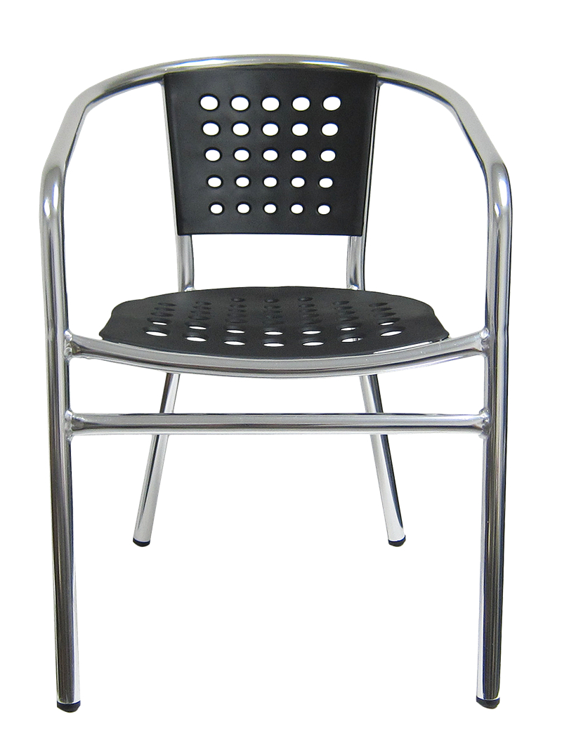 aluminum outdoor retaurant poly resin plastic arm chair 4