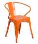 FF-Orange Metal Indoor-Outdoor Restaurant Armchair