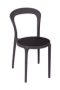 BFM Malibu Outdoor Restaurant Chair Black Textilene Charcoal Fra