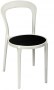 BFM Malibu Outdoor Restaurant Chair- White w/ Textilene Black Se
